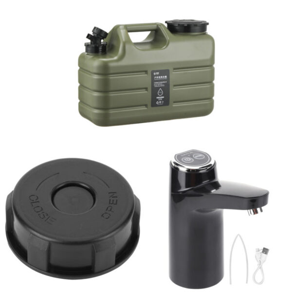 11291a77e0b27800 11L Outdoor Bin Large Capacity Camping Buckle with Faucet &USB Rechargeable Electric Pump Water Tank Dispenser