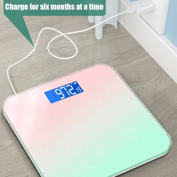 Gradient Color Intelligent LCD Digital Display Glass Balance Body Electronic Scale For Weight Meas