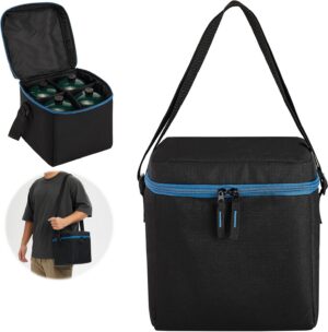 11586ffe4c82f60d 1 LB Propane Tank Storage Bag with Padding, Mini Propane Cylinder Carry Case to Hold 4 Pcs Small Gas Tank, Portable 16 OZ Gas Cylinder Holder with Strap, Bag Only