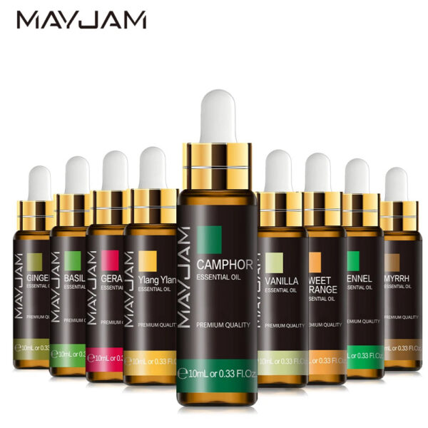 11651b86b31e9927 MAYJAM with Dropper 10ml Essential Oil For Humidifier Diffusers Lavender Eucalyptus Vanilla Sandalwood Camphor Aromatic Oil Gift