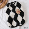 Fashion Plaid Fleece Puppy Coat Jack Dog Clothes Bear Vest Dogs Clothing Pet Outfits Cute Winter Yorkies Costume