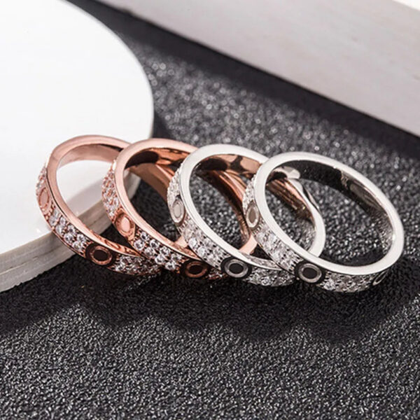 1181a1a0fde8101b Starry ring love rings nail Ring designer womens Titanium steel rose gold sier plated with full diamond for Man Rings wedding Engagement gift 4 5 6mm Multi size