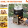 1198f6555f204c52 SWAWIS Campingkocher Holz Faltbar Tragbar, Hobo Kocher aus Edelstahl, Buschbox Mini mit Aufbewahrungstasche, Klein Holzvergaser für Picknick BBQ Kochen Camping Outdoor(8.7x10.7x7.8cm)