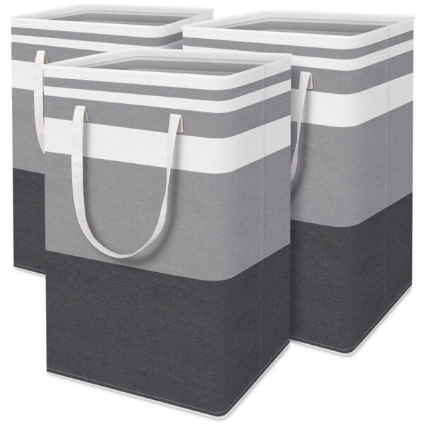 11a2ace837f6ce5a 1pc Grey Large Capacity Waterproof Cotton Linen Dirty Basket Simplified Clothes Sundrie Box Foldable Storage Bag
