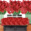 11c3dc0c35b452ef AmyHomie 20 Bundles Artificial Flowers Outdoor UV Resistant Faux Flowers No Fade Fake Plastic Plants Garden Porch Window Box Decorating(Bright Yellow)