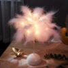 1PC Feather Design LED Table Lamp Kids - Battery-Powered, Portable & Ideal Bedroom Decor for All Ocns