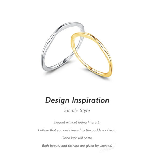 MODIAN 925 Sterling Silver Simple Geometric Line Twisted Ring Trendy Stackable Gold Color Fine Jewelry For Women Party Gifts