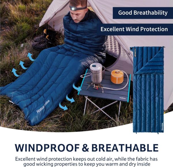 Naturehike Sleeping Bag Ultra Lightweight Envelope Sleeping Bag for 3-4 Seasons, Waterproof, for Camping, Hiking, Mountaineering