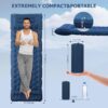 Sleeping Pad for Camping, Ultralight 4.7" Extra-Thick Inflatable Camping mat with Pillow Built-in Foot Pump, Compact Lightweight Air Mattress for Camping Backpacking Hiking Car Travel Tent, Navy Blue