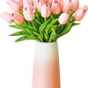 Mandy's 20pcs Red Artificial Tulip Silk Fake Flowers 13.5" for Mother's Day Easter Valentine’s Day Gifts in Bulk Home Kitchen Wedding Decorations