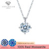 Stylever Certified Moissanite Diamond Classic Round Pendant Necklace for Women Sterling Sier Chain Wedding Jewelry