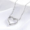 Smyoue 2CT Pass Tested Moissanite Heart Necklace for Women S Sier Plated Platinum Simulated Diamonds Pendant Birthday Gift