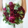 Mocoosy 50Pcs Artificial Rose Flowers, Burgundy Fake Roses for Decorations, Real Touch Foam Rose Bulk with Stems for DIY Wedding Bouquets Bridal Shower Centerpieces Valentine's Party Home Table Decor
