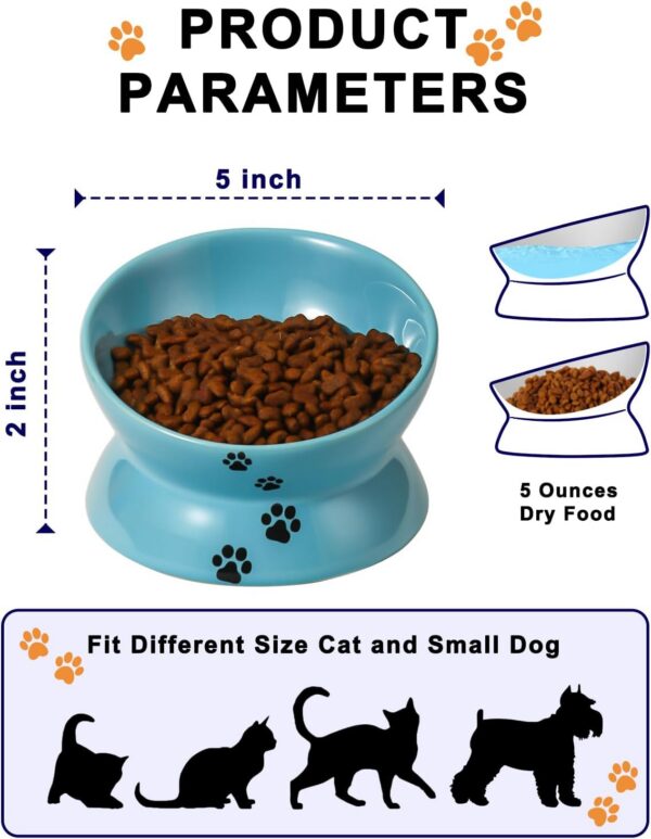 120e53d701fce99c Y YHY Cat Bowl Anti Vomiting, Raised Cat Food Bowls, Tilted Elevated Cat Bowl, Ceramic Pet Food Bowl for Flat Faced Cats, Small Dogs, Protect Pet's Spine, Dishwasher Safe
