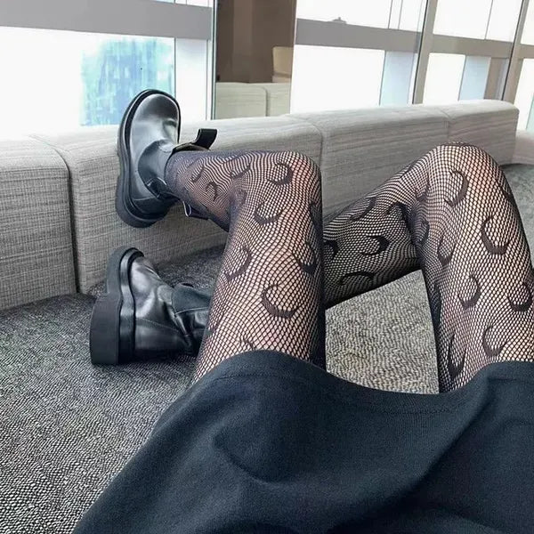 1229118f5ffbb63f Love Flower Mesh Kawaii Japanese Girls Lolita Ins Stockings Cute White Pantyhose Spring Summer Ultrathin Transparent Hosiery 240111