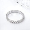 Smyoue 0.9ct 2mm Moissanite Ring for Women Men Full Enternity Match Wedding Diamond Band 100% Solid Sier Stackable Rings