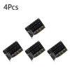 12537f2b932b01b2 4 Port M.2 NVME SSD To PCIE X16 Adapter Converter Support 2230/2242/2260/2280 Host Controller Expansion Card LED Indicator
