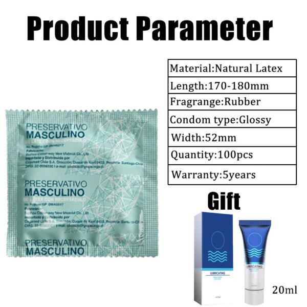 125e5b2720b3bbcb 100pcs Ultra Thin Condoms Hyaluronic Acid Smooth Natural Latex Cock Penis Sleeve with Lubricant 20ml Sex Toys for Couples