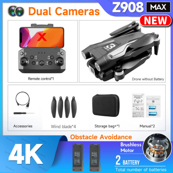 125f23fb5b3eb26c Z908 Pro Drone Professional 4K HD Camera Mini4 Dron Optical Flow Localization Three sided Obstacle Avoidance Quadcopter Toy Gift