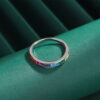 Stylish Rainbow Collection Square Full Of Diamond Couple Rings For Women Genuine Original Sterling S Sier Valentine Jewelry