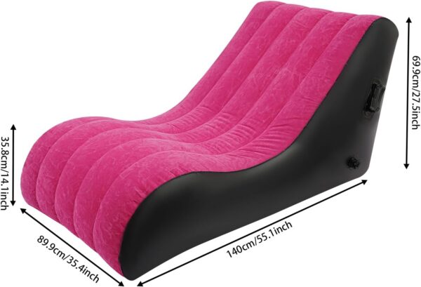 1291703e3e39aee8 Inflatable Couch with Built in Pump - Upgraded Extra Size Air Lounger Sofa, Portable Folding Blow up Mattress, Inflatable Bed Waterproof Air Mattress Sofa Chair for Home, Camping/Rose-red