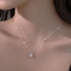 New Trendy Sterling Sier AAA Zircon Choker Necklaces Simple Shiny Diamond CZ Pendants For Women Fine Jewelry NK126