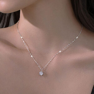 12a281f3940b7d7e New Trendy Sterling Sier AAA Zircon Choker Necklaces Simple Shiny Diamond CZ Pendants For Women Fine Jewelry NK126