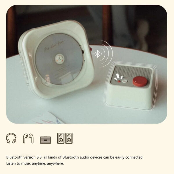 Portable Dazzg Colour Music Walkman Bluetooth 5.3 Rechargeable HIFI CD Player Small Mini Multi Mode Playback