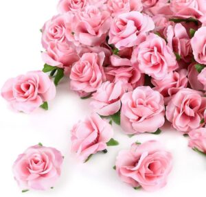 12a918a02c648493 Kesoto 50pcs Pink Roses Artificial Flowers Bulk, 1.6" Small Silk Fake Roses Flower Heads for Decoration, Crafts, Wedding Centerpieces Bridal Shower Party Home Decor