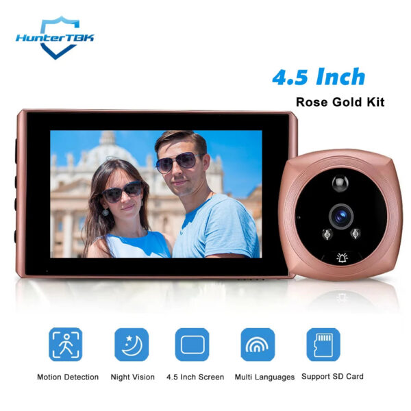 12c27f6c6d6d95e8 4.5 Inch 1080P Digital Door Viewer Smart Home Peephole Doorbell Camera PIR Motion Detection Night Vision Video Doorbell