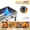 Bonnlo 2 Burner Propane Gas Stove with Auto Ignition, 150,000 BTU Portable Outdoor Camp Cooker Stove with Convenient Shelf & Smooth Rolling Wheels for Backyard, Camping, Tailgating, Patio Parties