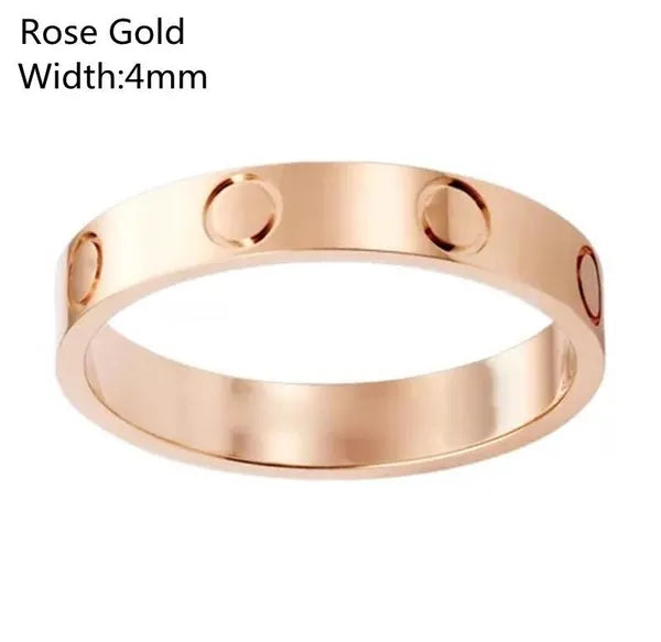 Unisex Womens Love Ring Mens Designer Rings Couple Jewelry Titanium Steel Band Fashion Classic Gold Sier Rose Color screw With diamonds Size 6-10
