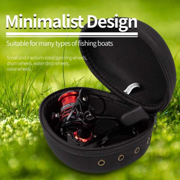 12eac87da0d52be5 Portable Bag Protective Case Black 15.5cm Waterproof EVA Outdoor Cover Boxs For Spinning Reel Fishing Tools Tackles