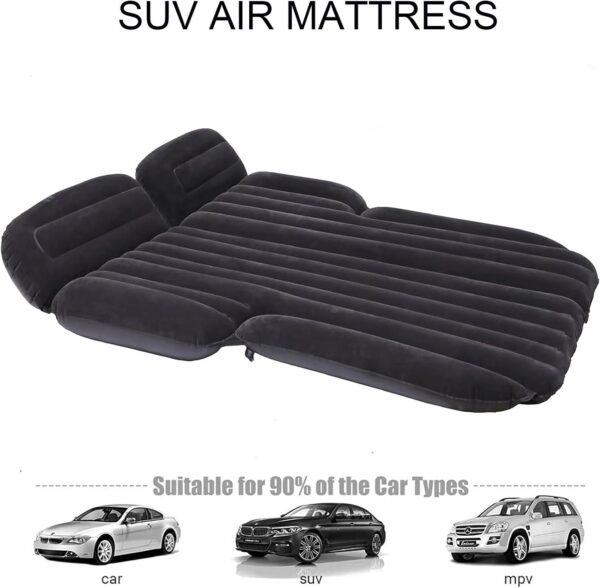Inflatable SUV Air Mattress 3 in 1 Thickened Flocking Inflatable Car Camping Travel Air Mattress with 2 Pillows & Air Pump,Portable Car Sleeping Bed for SUV|MPV|Minivan