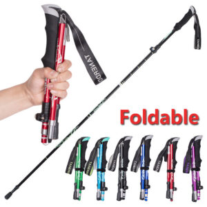 12fb92e3ee2f9dc7 5-Section Telescopic Folding Trekking Poles Outdoor Camping Ultralight Portable Foldable Walking Hiking Stick