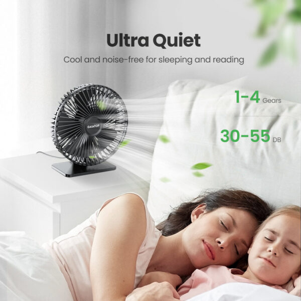 GAIATOP Portable USB 90° Adjustable Coog Fan Mute 4 Speed Adjustment Ultra Quiet Suitable For Home Desk Office