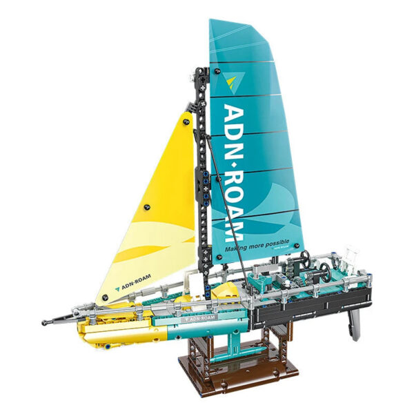 Bricks Toy F50 Hydrofoil Catamaran Sailboat Model Building Block Particle Kids Assembly Toy Tabletop Decoration Boy Adult Gifts