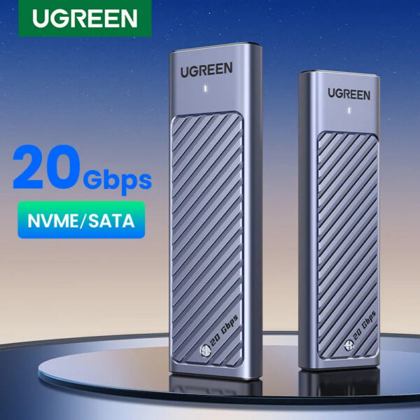 130db38fbc74efe5 UGREEN M2 SSD Case M.2 NVMe SATA SSD Enclosure Adapter 20Gbps USB 3.2 Gen2 USB C External Enclosure Supports M and B&M Keys