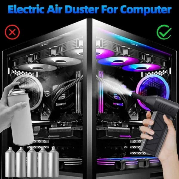 130000RPM Mini Jet Fan Electric Air Duster Adjustable wind speed Turbo Violent Blower Rechargeable with Light Car Cleaning