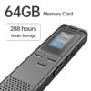 133aeece12a7c8a1 64GB/16GB/8GB Digital Recorder Voice Activated Audio Recording Noise Reduction with Playback MP3 Music Player 288hrs