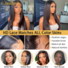 133dac001d6359ef Glueless Ready to Wear Transparent 13x4/13x6 Front Human Hair Plucked Pre Cut 5X5 Lace Closure Wig