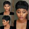 Short Straight Wigs Natural Color Brazilian Remy Pixie Cut Cheap Human Hair Wig For Black Women MYLOCKME