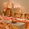 Sunm Boutique 8-Pack 47.2 Ft Artificial Cherry Blossom Garland Cherry Blossom Hanging Vine with 65.6 Ft Long 160 LED String Lights Silk Sakura Vines Garland for Wedding Party Home Decor, Pink