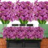 135cecafa3bd344b AmyHomie 20 Bundles Artificial Flowers Outdoor UV Resistant Faux Flowers No Fade Fake Plastic Plants Garden Porch Window Box Decorating(Bright Yellow)