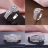 HOYON 14K Gold Color 1 Carat Moissanite Square Ring for Women Bague Full White Loose Diamond Wedding Jewelry Free Shipping