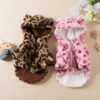 Winter Pet Clothes Warm Fleece Hoodie Leopard Dog Coat Jacket French Bulldog Clothing for Small Dogs Pets Costumes