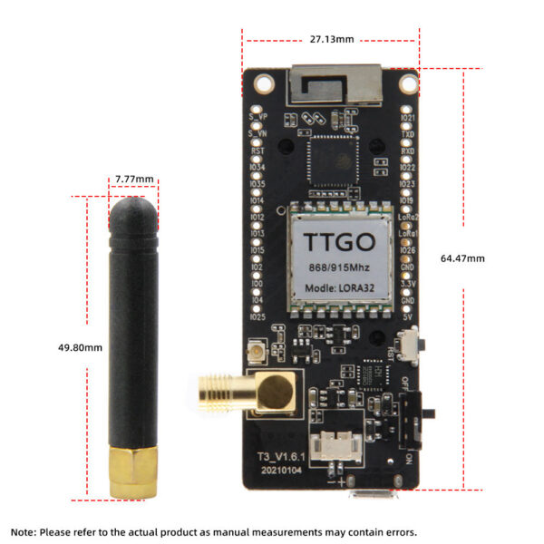 137ace5d957ba5eb LILYGO® TTGO LoRa32 V2.1_1.6 Version 433/868/915Mhz ESP32 LoRa OLED 0.96 Inch SD Card Bluetooth WIFI Wireless Module ESP-32 SMA