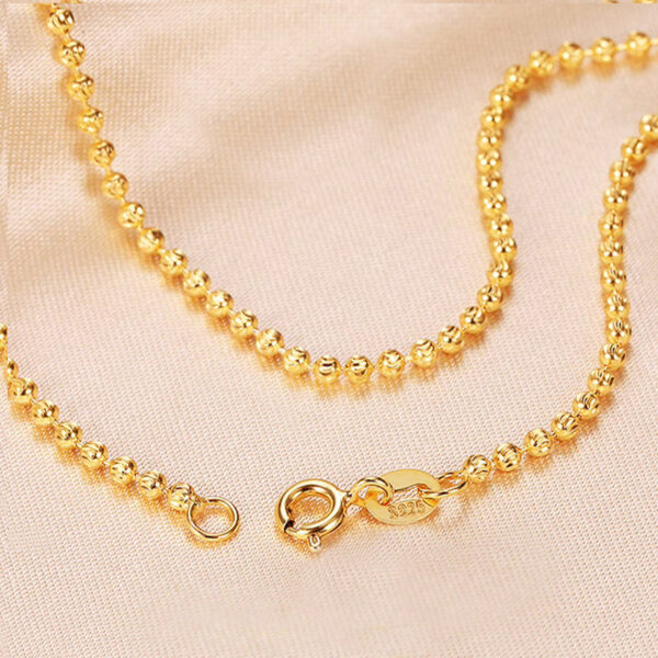 1382bc545da13849 Pure Sterling Sier Starlight Diamond Chain Necklace for Women ,S 2mm Scimitar Ball Beads Collar fit Pendant DIY Jewelry