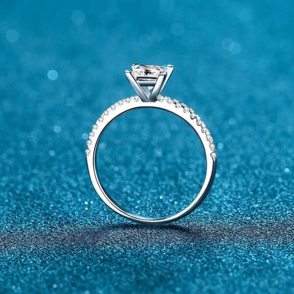 138ab7587f14fdc9 NeeTim 1ct 2ct Princess Moissanite Engagement Ring for Women D VVS1 Dia Proposal Bridal Rings Sterg Sier Wedding Band