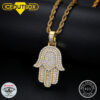New Moissanite Iced Out Bling Hamsa Hands Pendants Necklaces S Sier Charm For Men Women Hip Hop Jewelry Passed Diamond Test